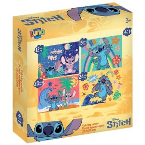 παζλ 4 σε 1 χρωματισμού 2 όψεων με τον Stitch και τους φίλους του
