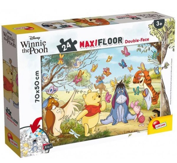 Παζλ δαπέδου Disney 24 maxi κομματιών με τον Winnie The Pooh double-face.