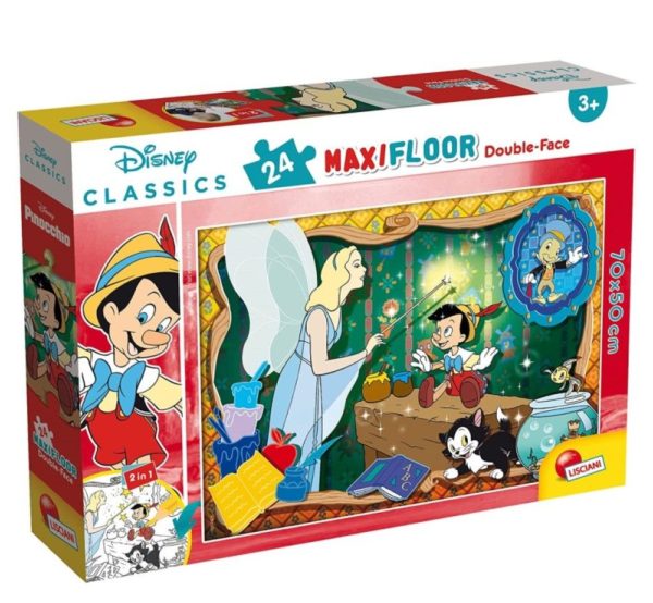 Παζλ δαπέδου Disney 24  maxi κομματιών με τον Πινόκιο double-face