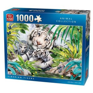 παζλ King 1000 κομμάτια με λευκές τίγρης της Σιβηρίας 