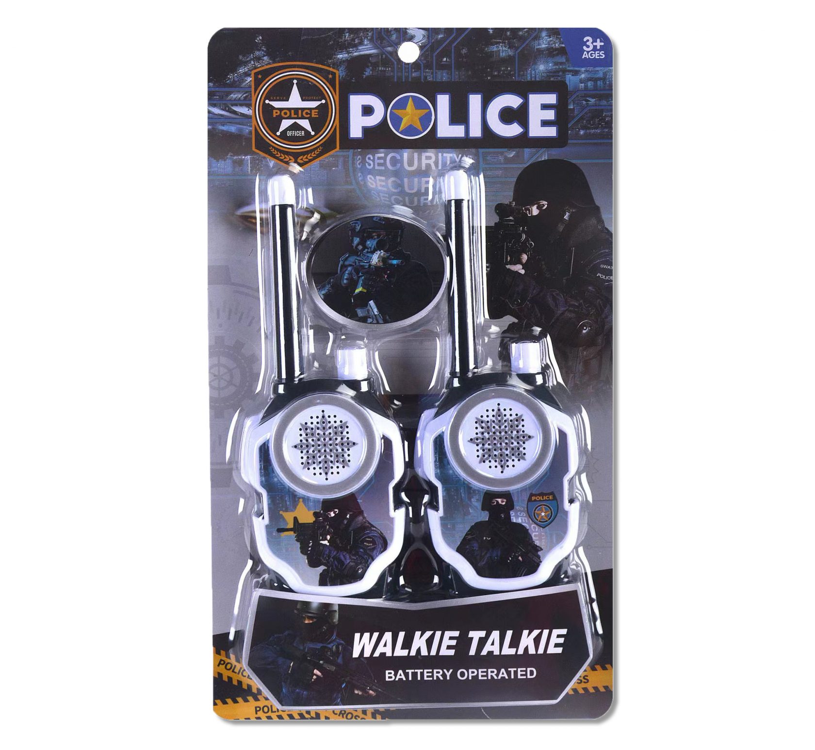 Παιχνίδι κατασκοπίας με το οποίο το παιδί ξεκινά να αναπτύσσει την φαντασία του παίρνοντας το ρόλο ενός πραγματικού αστυνομικού μιλώντας με τον συνάδελφό του στα ασύρματα walkie talkie μπαταρίας.
