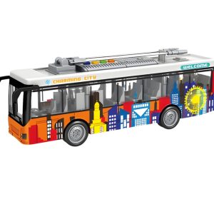 τρόλεϊ friction μπαταρίας με 4 κουμπιά με διαφορετικό ήχο που ανοιγοκλείνει τις πόρτες