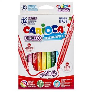 Μαρκαδόροι ζωγραφικής Birello διπλή μύτη 2 σε 1 της Carioca με λεπτή και χοντρή μύτη
