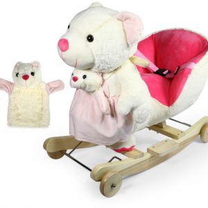 Κουνιστό αρκουδάκι MamaBear με μωράκι. Διαθέτει ζώνη ασφαλείας, μουσική και ρόδες