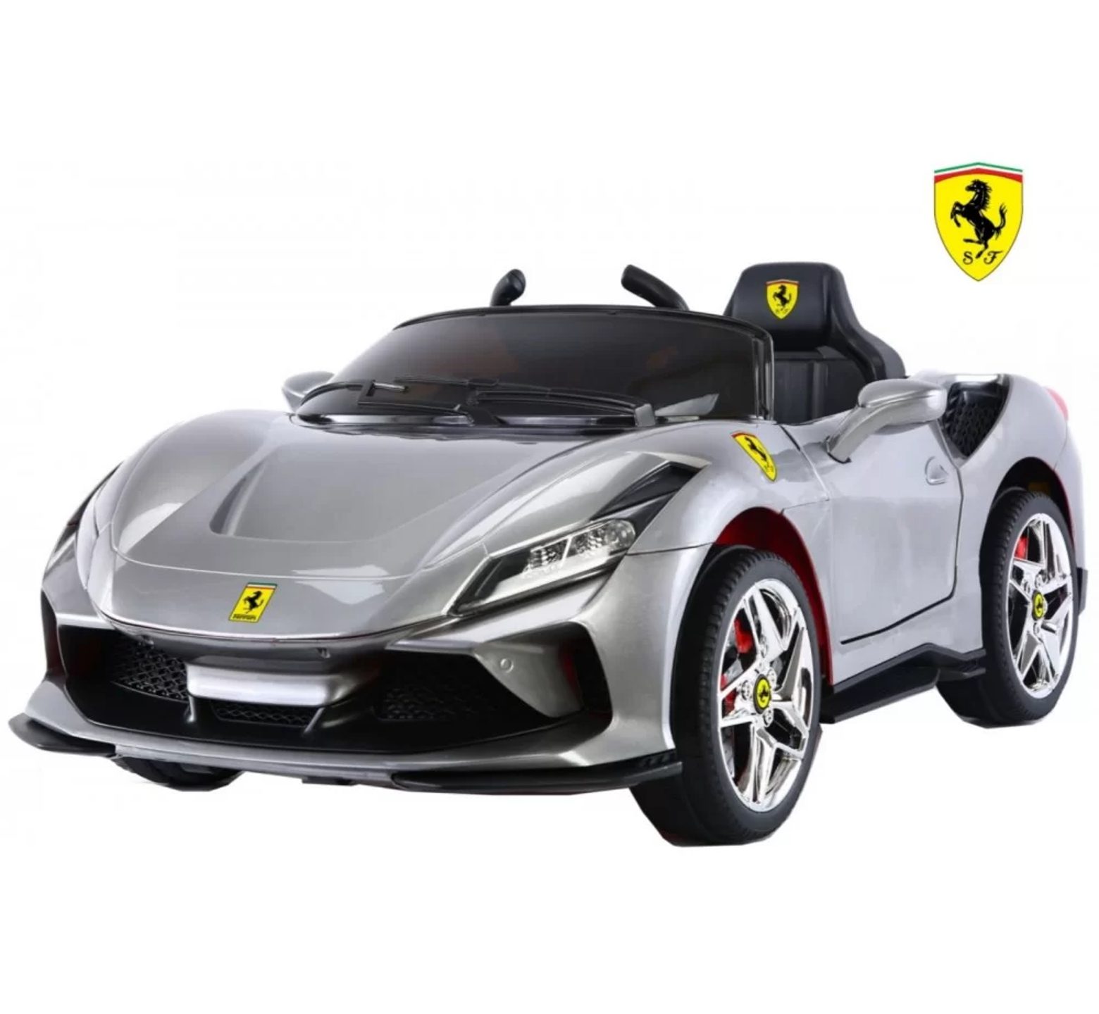 Ηλεκτροκίνητο Παιδικό Αυτοκίνητο 12V Licensed Ferrari με 4 μοτέρ σε ασημί χρώμα
