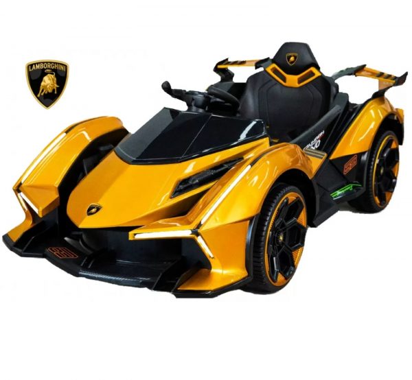 Ηλεκτροκίνητο Παιδικό Αυτοκίνητο Licensed Lamborghini v12 vision gran turismo 12V με δερμάτινα καθίσματα και ελαστικά αυτοκινήτου κίτρινο χρώμα