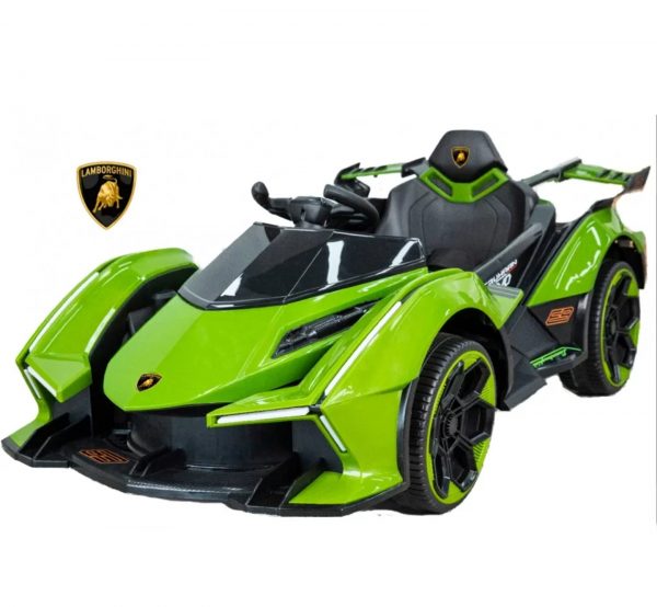 Ηλεκτροκίνητο Παιδικό Αυτοκίνητο Licensed Lamborghini v12 vision gran turismo 12V με δερμάτινα καθίσματα και ελαστικά αυτοκινήτου πράσινο χρώμα