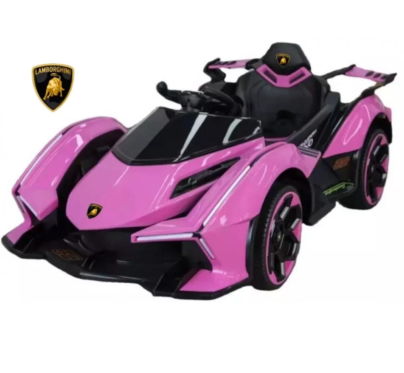 Ηλεκτροκίνητο Παιδικό Αυτοκίνητο Licensed Lamborghini v12 vision gran turismo 12V με δερμάτινα καθίσματα και ελαστικά αυτοκινήτου ροζ χρώμα