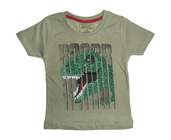 Κοντομάνικη μπλούζα με δεινόσαυρο για όλες τις ώρες, από 100% βαμβακερό ύφασμα.