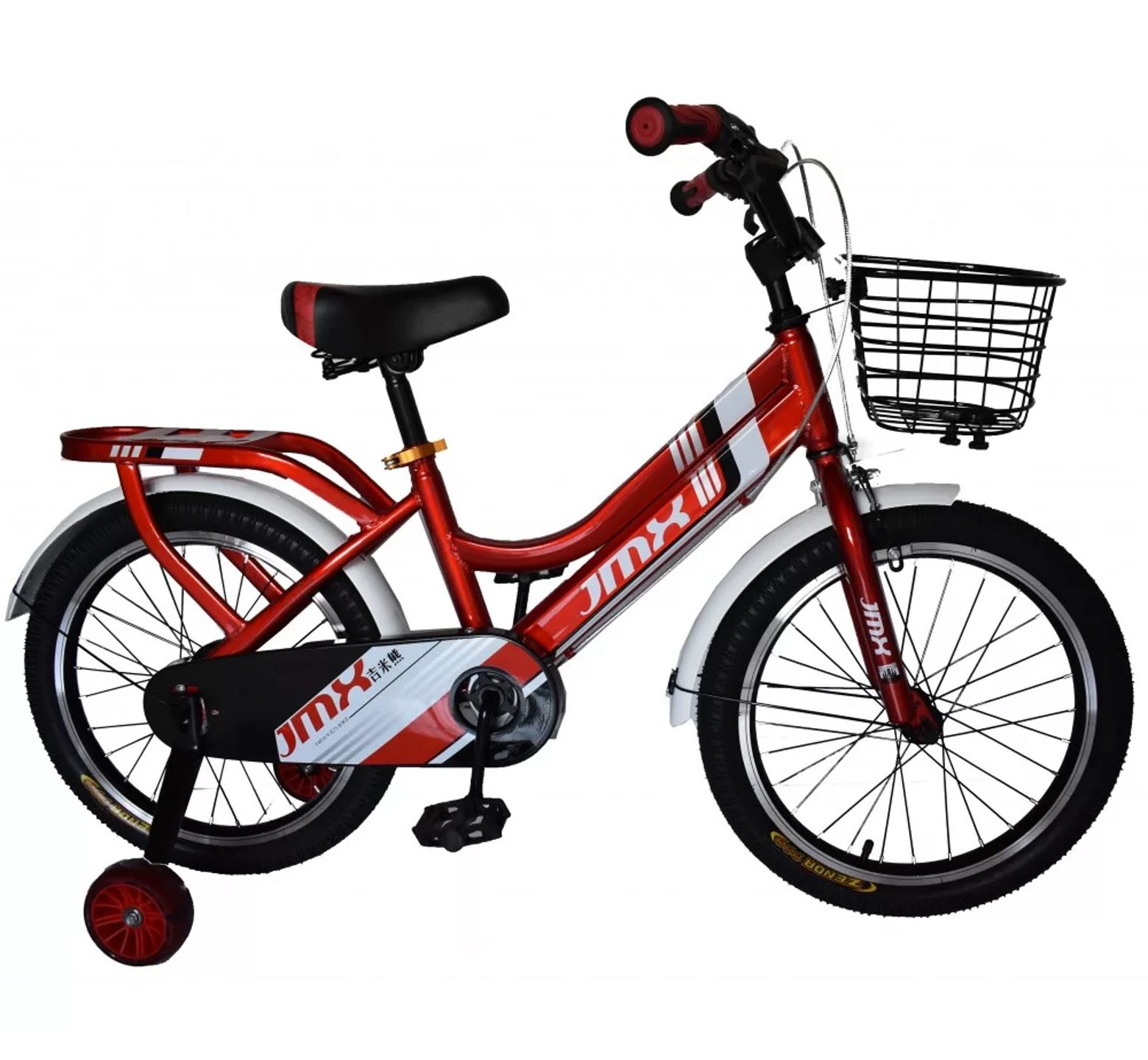 Ποδήλατο Jmx από 18 έως 20 ίντσες με καλάθι και σχάρα σε κόκκινο χρώμα