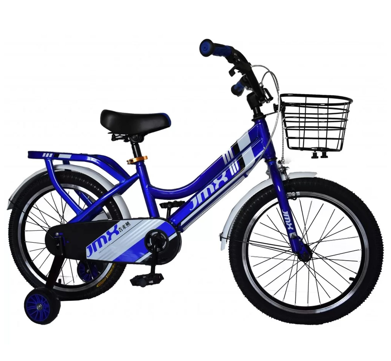 Ποδήλατο Jmx από 18 έως 20 ίντσες με καλάθι και σχάρα σε μπλε χρώμα