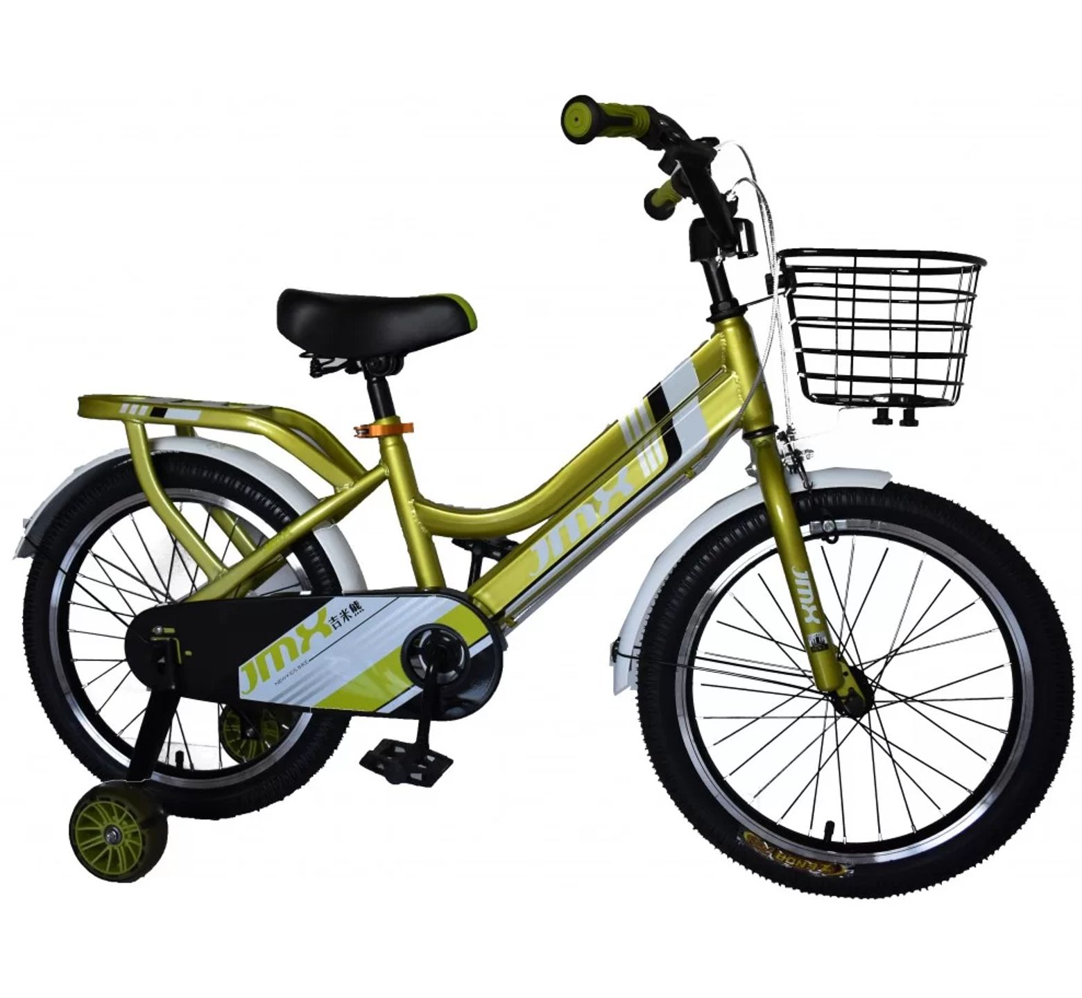 Ποδήλατο Jmx από 18 έως 20 ίντσες με καλάθι και σχάρα σε πράσινο χρώμα