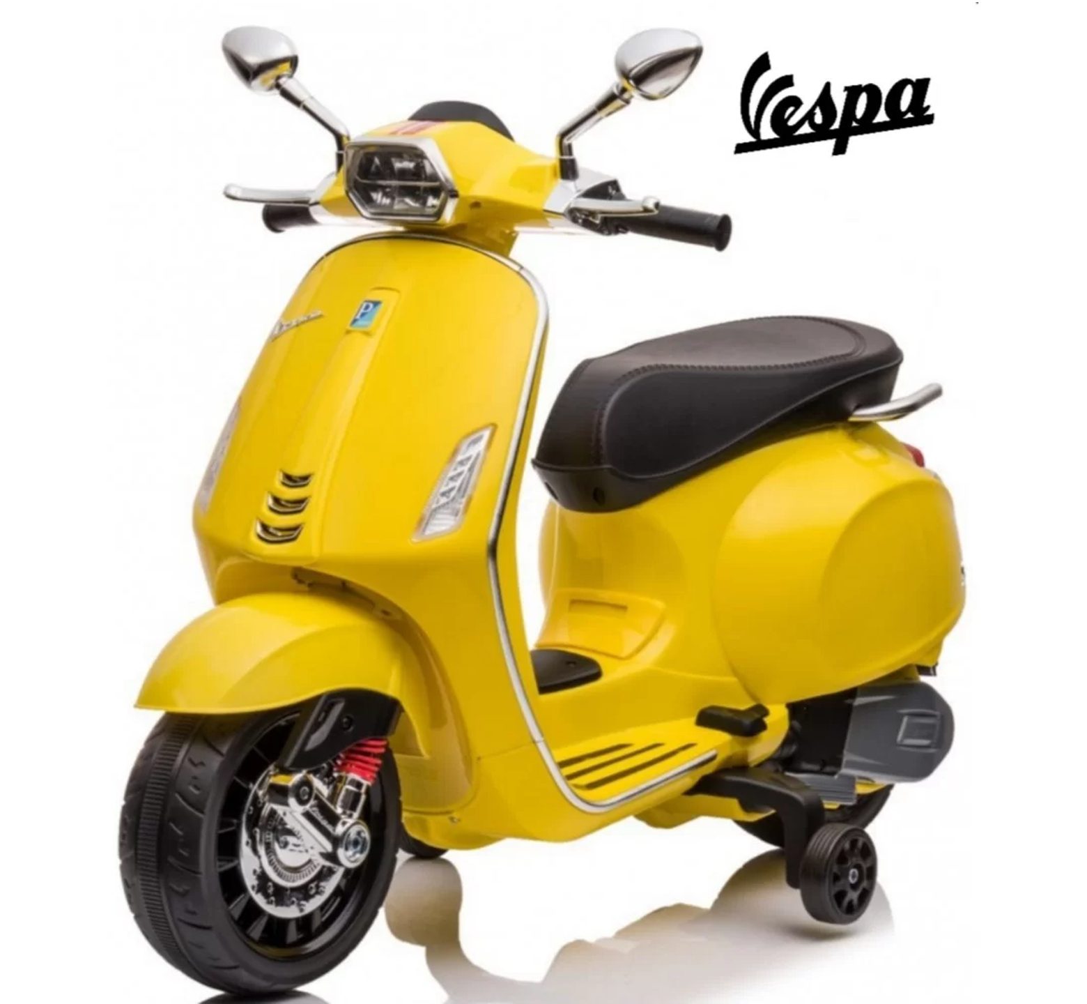 Ηλεκτροκίνητη Παιδική Μηχανή Licensed Vespa Piaggio 12V σε Κίτρινο Χρώμα