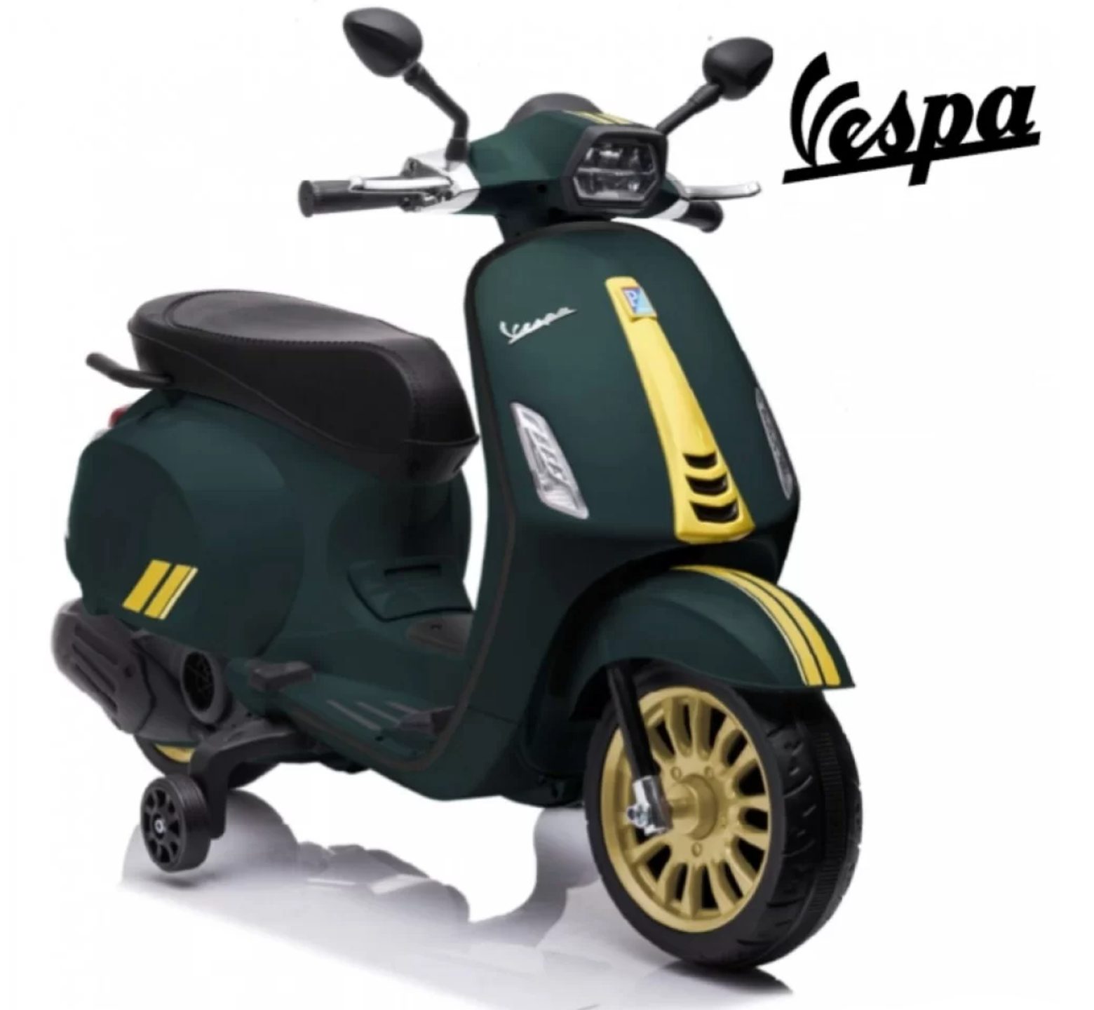 Ηλεκτροκίνητη Παιδική Μηχανή Licensed Vespa Piaggio 12V σε Πράσινο Χρώμα