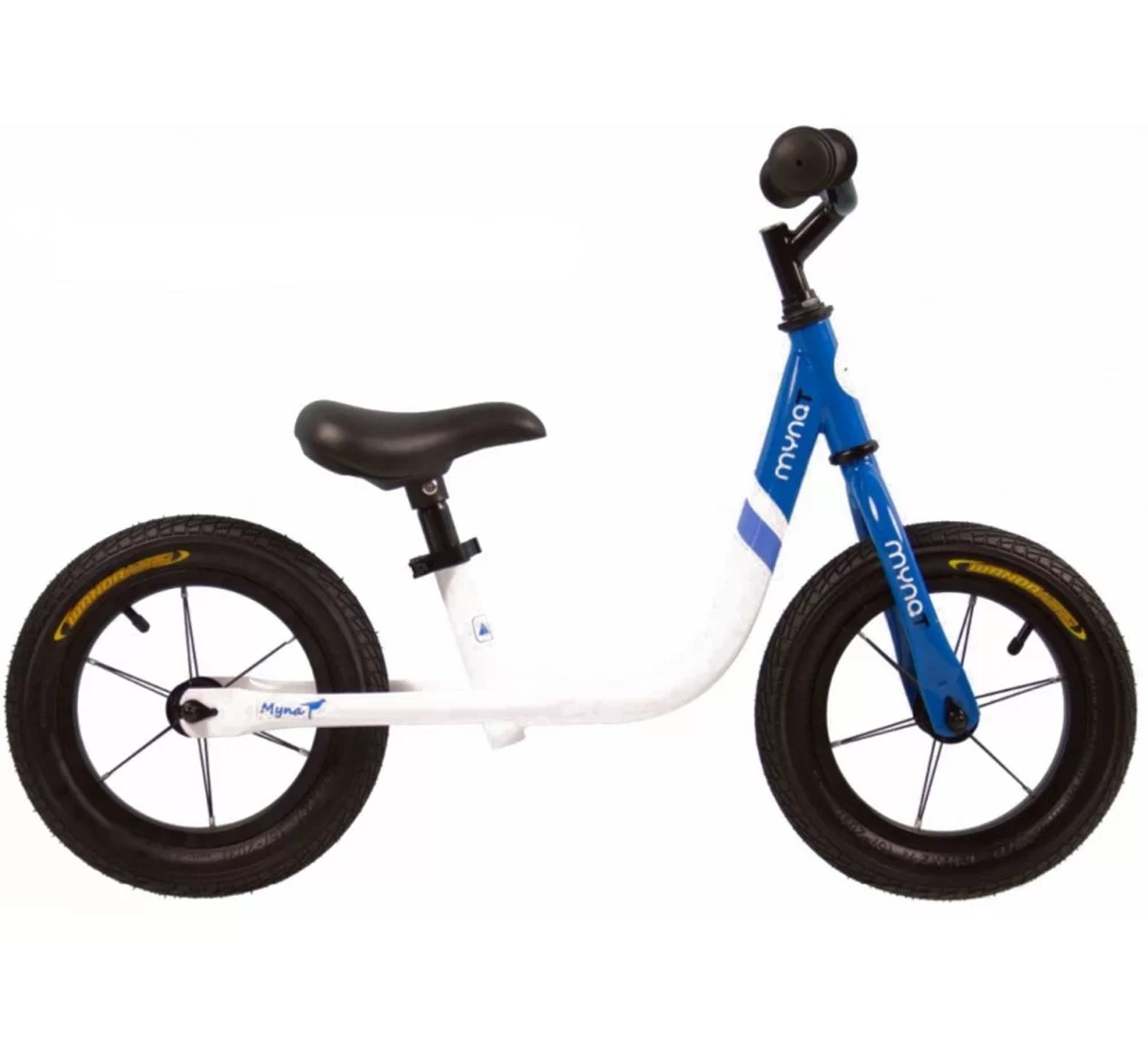 Ποδήλατο ισορροπίας Mynat με δερμάτινη σέλα άσπρο μπλε