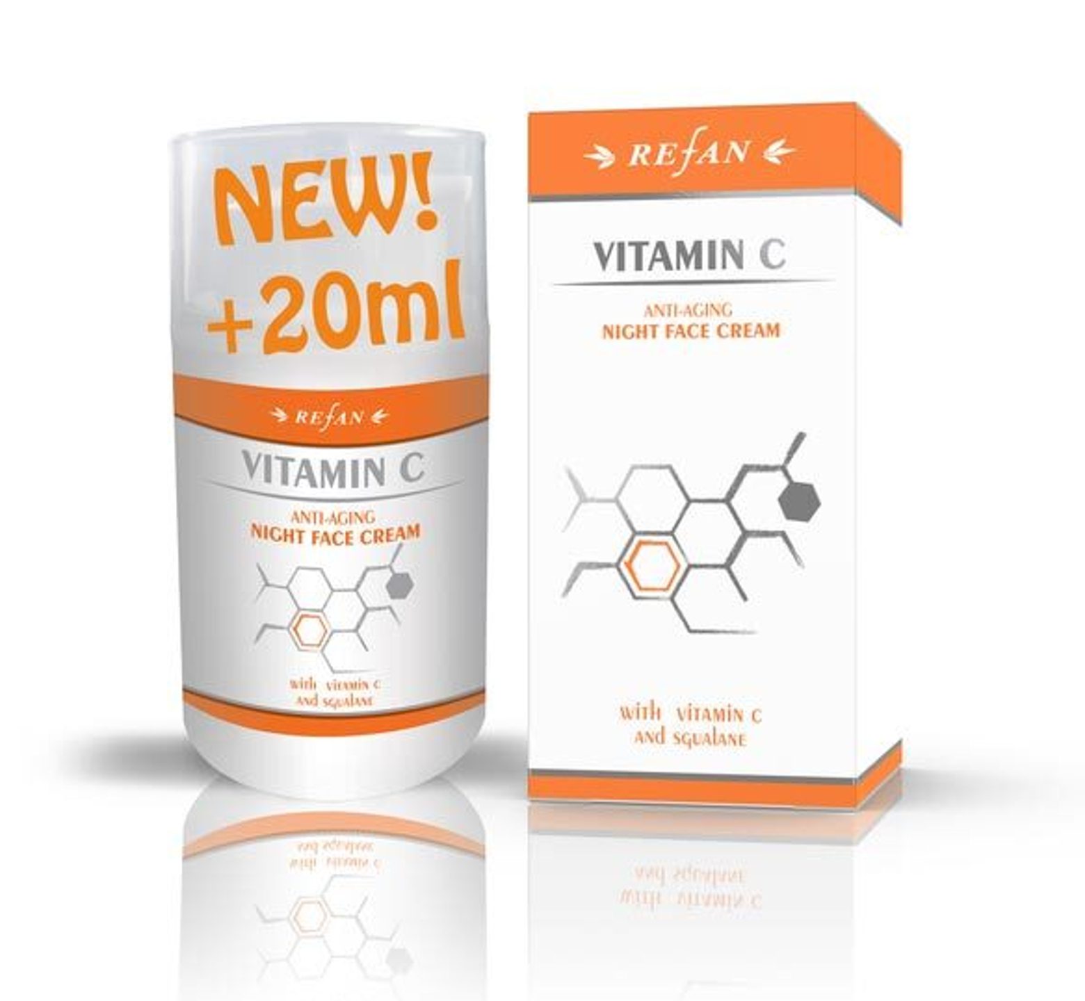 Refan Αντιγηραντική Κρέμα Προσώπου Νυκτός Vitamin C και Σκουαλένιο 50 ml