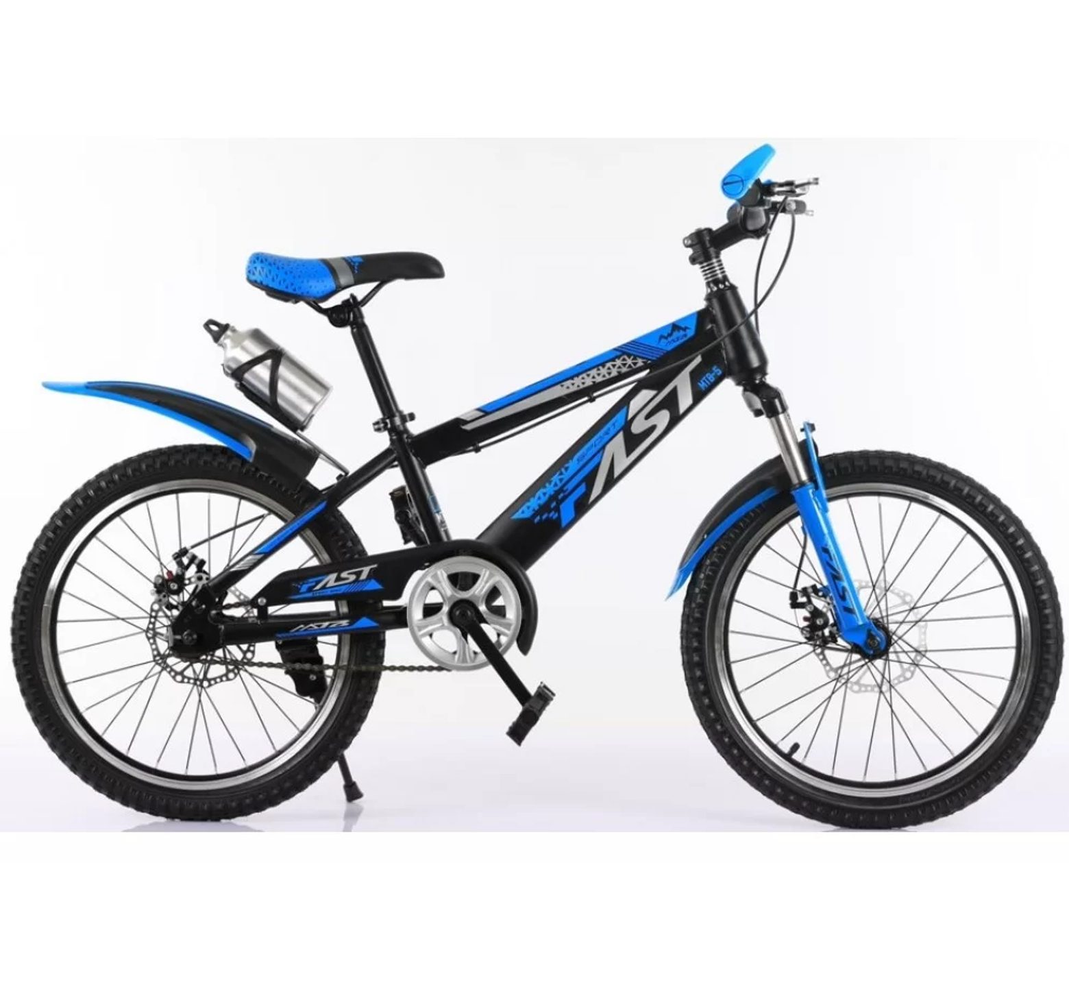 Ποδήλατο mountain 20 ιντσών με ταχύτητες δισκόφρενα και ανάρτηση σε μαύρο μπλε χρώμα 