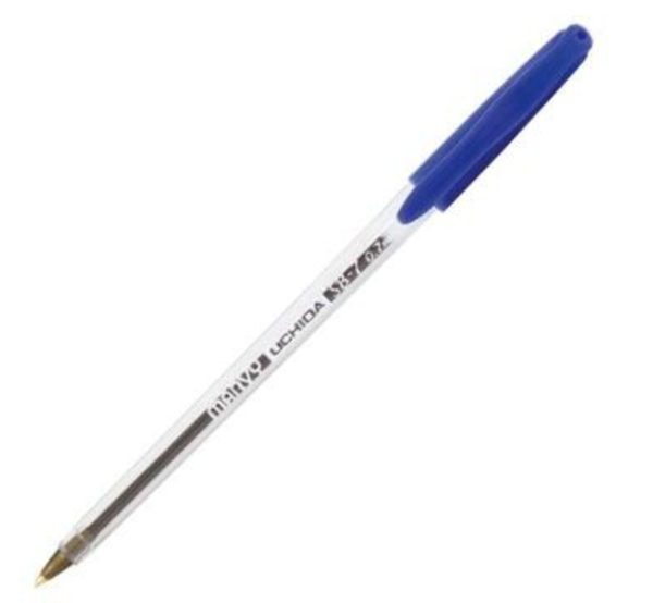 Στυλό Marvy Uchida τύπου ballpoint, με μπλε μελάνι και μύτη πάχους 0,7 mm.