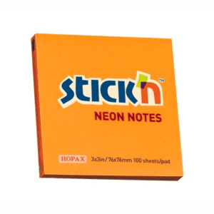 Χαρτάκια πορτοκαλί αυτοκόλλητα stick'n 76 X 76mm 100 φύλλων