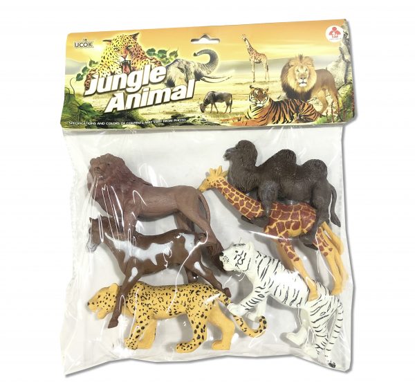 Σετ 6 άγρια ζώα της ζούγκλας-δάσους πλαστικά
