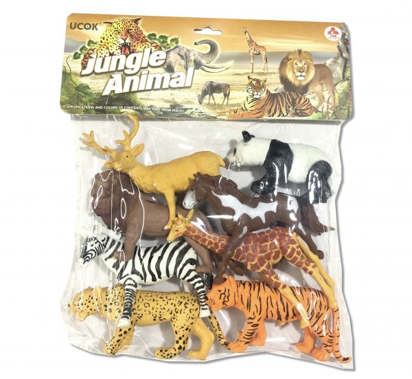 Σετ 8 άγρια ζώα της ζούγκλας-δάσους πλαστικά