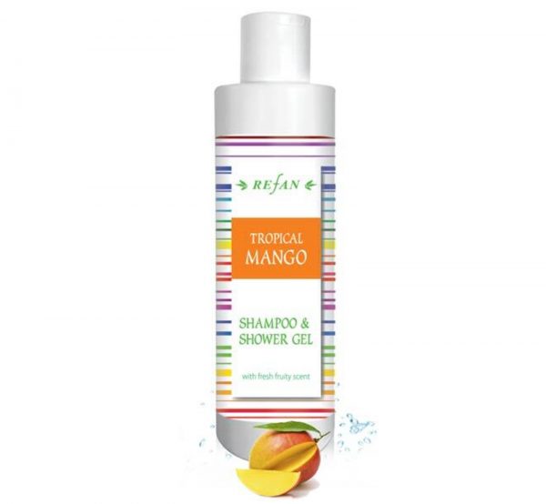 Refan σαμπουάν αφρόλουτρο tropical mango με ενυδατώνει και αναζωογονεί τα μαλλιά και το δέρμα με εξωτικό άρωμα τροπικό μάνγκο για παιδιά άνω των 3 ετών 250ml