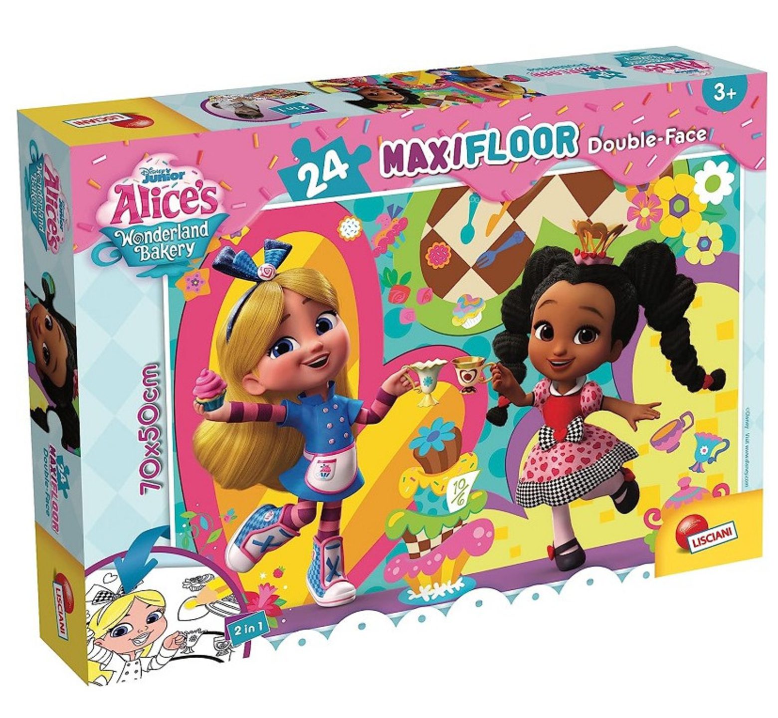 Παζλ δαπέδου Disney 24  maxi κομματιών με την Αλίκη στη Χώρα των ζαχαρωτών double-face