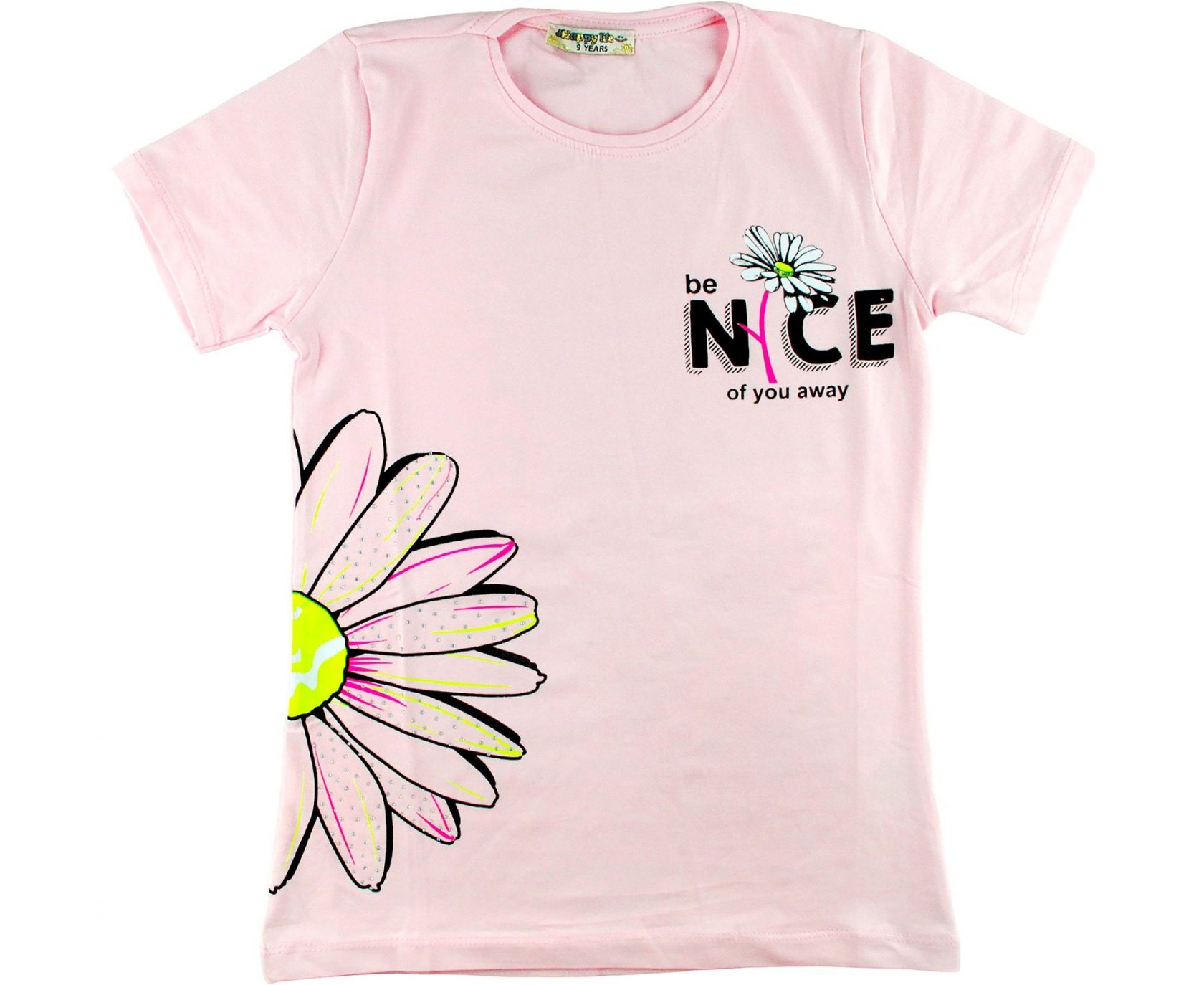 κοντομάνικη μπλούζα σε ένα απαλό ροζ χρώμα