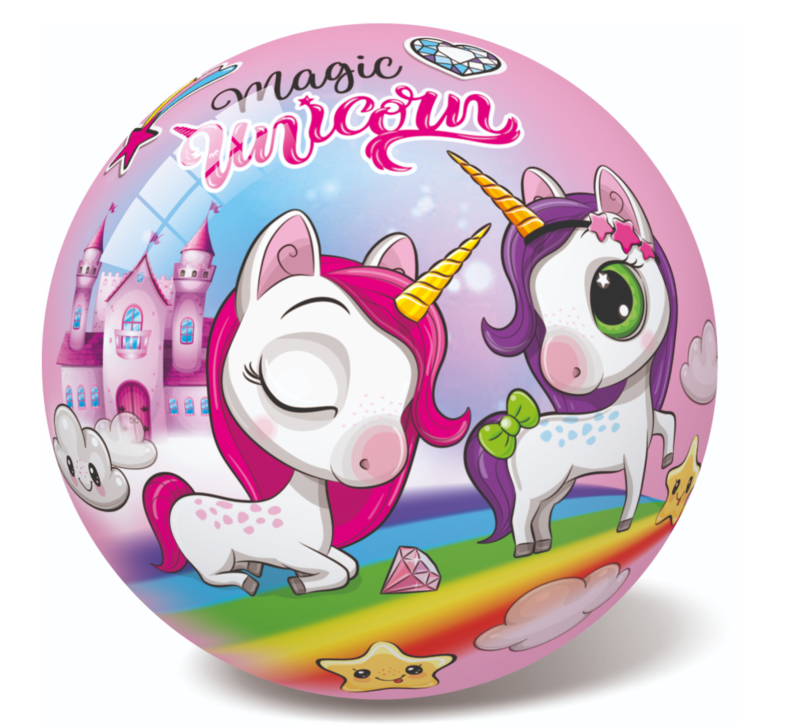 Μπάλα magic unicorn πλαστική διαμέτρου 14εκ