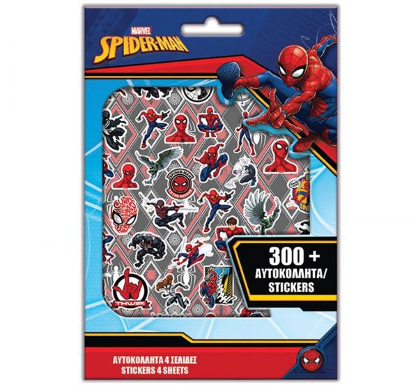 αυτοκόλλητα Spiderman σε μπλοκ 300 τμχ