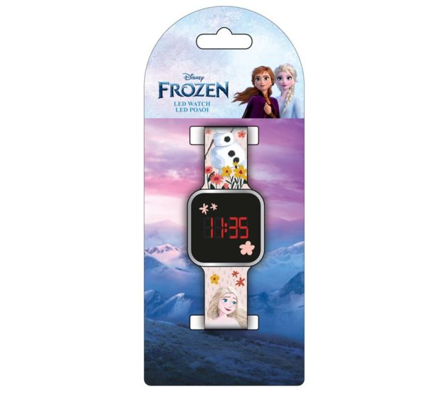 Ρολόι Led Disney με την Frozen Ελσα ψηφιακή οθόνη LED που εμφανίζει την ώρα με φωτεινούς αριθμούς με λουρακι σιλικονης