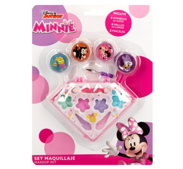 παιδική παλέτα make up της Minnie Mouse σε σχήμα διαμαντι από ασφαλή μη τοξικά συστατικά που αφαιρούνται εύκολα δερματολογικά ελεγμένα