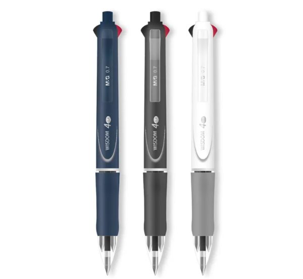 Στυλό gel με 4 χρώματα ballpoint (μπλε, κόκκινο, πράσινο, μαύρο), πάχος μύτης 0,7mm με συμπαγές σώμα και αυτόματο μηχανισμό