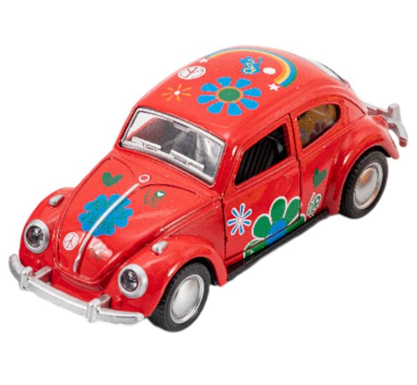 κλασσικό μεταλλικό αυτοκίνητο VW Beetle μοντέλο του 1967, κλίμακας 1:32 μήκους 13εκ. με πόρτες που ανοίγουν, σε 4 χρώματα