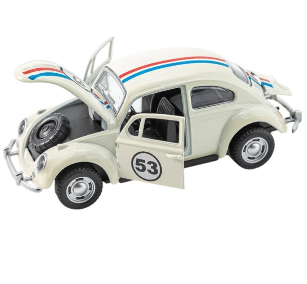κλασσικό μεταλλικό αυτοκίνητο VW Beetle μοντέλο του 1967 κλίμακας 1:32 σκαραβαιος herby με πόρτες μπαγκαζ που ανοίγουν σε 2 χρώματα