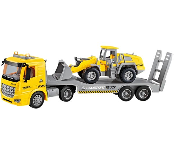 8812Α-1 Νταλίκα friction μπαταρίας πλατφόρμα μεταφοράς δομικών μηχανημάτων κλίμακας 1:16 μήκους 43εκ με ήχο και φως