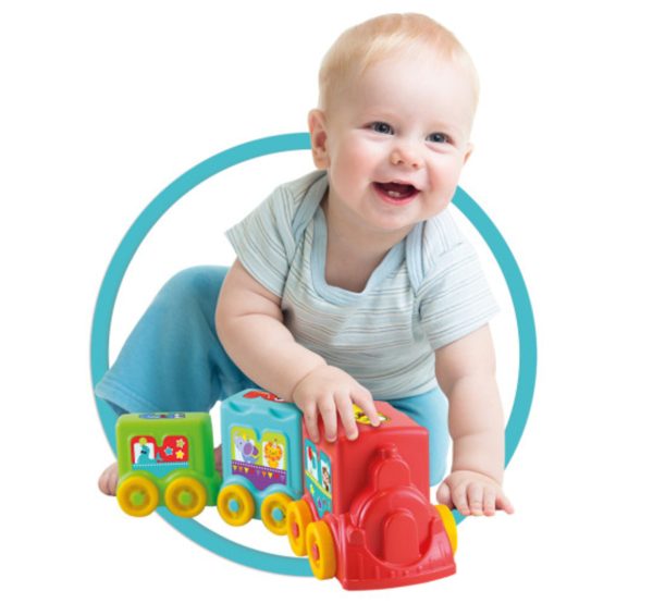 Τρενάκι δραστηριοτήτων bebe με 3 συρόμενα βαγόνια και 3 τρόπους παιχνιδιού