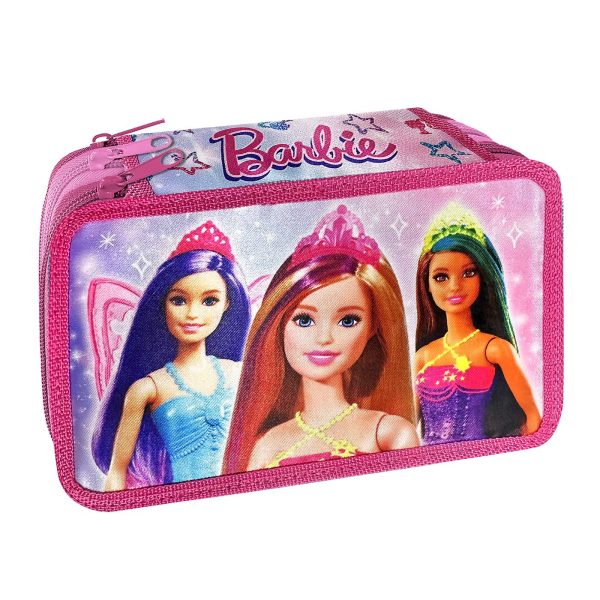 Κασετίνα με την Barbie με 3 φερμουάρ γεμάτη