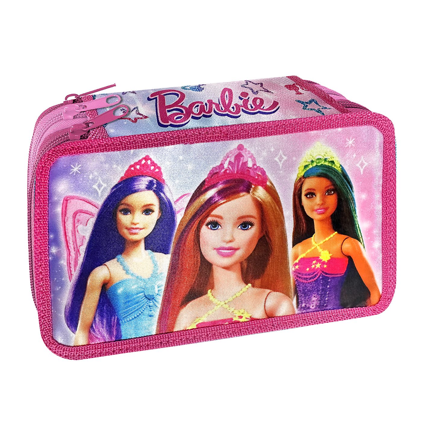 Κασετίνα με την Barbie με 3 φερμουάρ γεμάτη