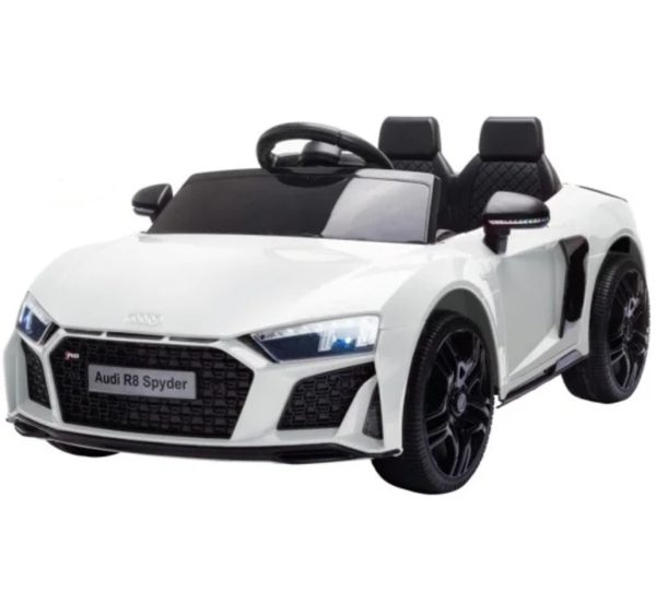 11876-ΑΣΠΡΟ-1 Ηλεκτροκίνητο αυτοκίνητο Licensed Audi R8 Spyder 12V σε άσπρο χρώμα