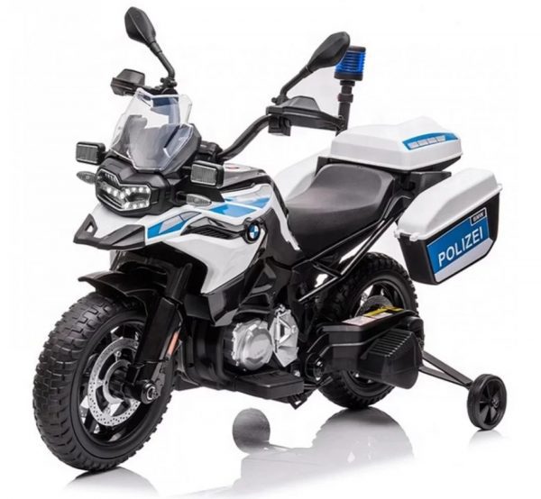 Ηλεκτροκίνητη μηχανή διθέσια Licensed BMW F850 GS αστυνομίας σε λευκό χρώμα
