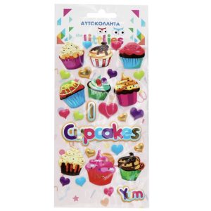 Αυτοκόλλητα puffy (φουσκωτά) με cupcakes